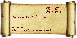 Reinholz Sára névjegykártya